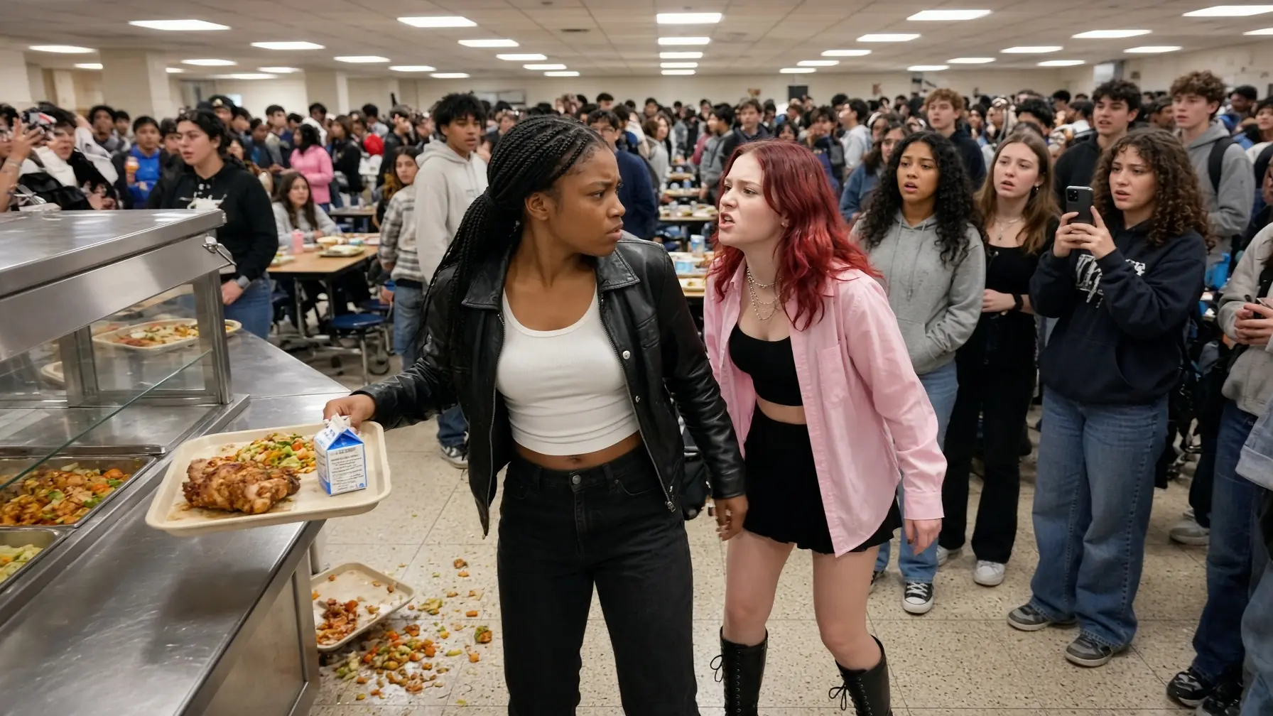 She Whispered Racist Jokes Behind the Black Girl in the Lunch Line—Then the Full Cafeteria Video Exposed What Had Been Happening for Months