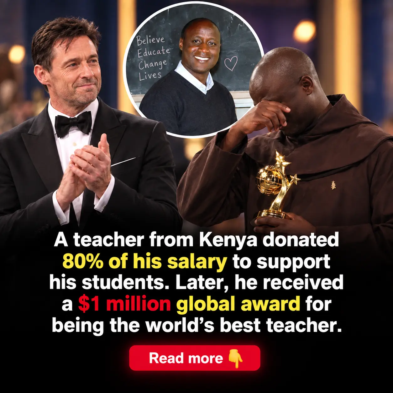 Kenyan Teacher Who Gave Away 80% of His Salary to Help Students Wins $1 Million Global Teacher Prize