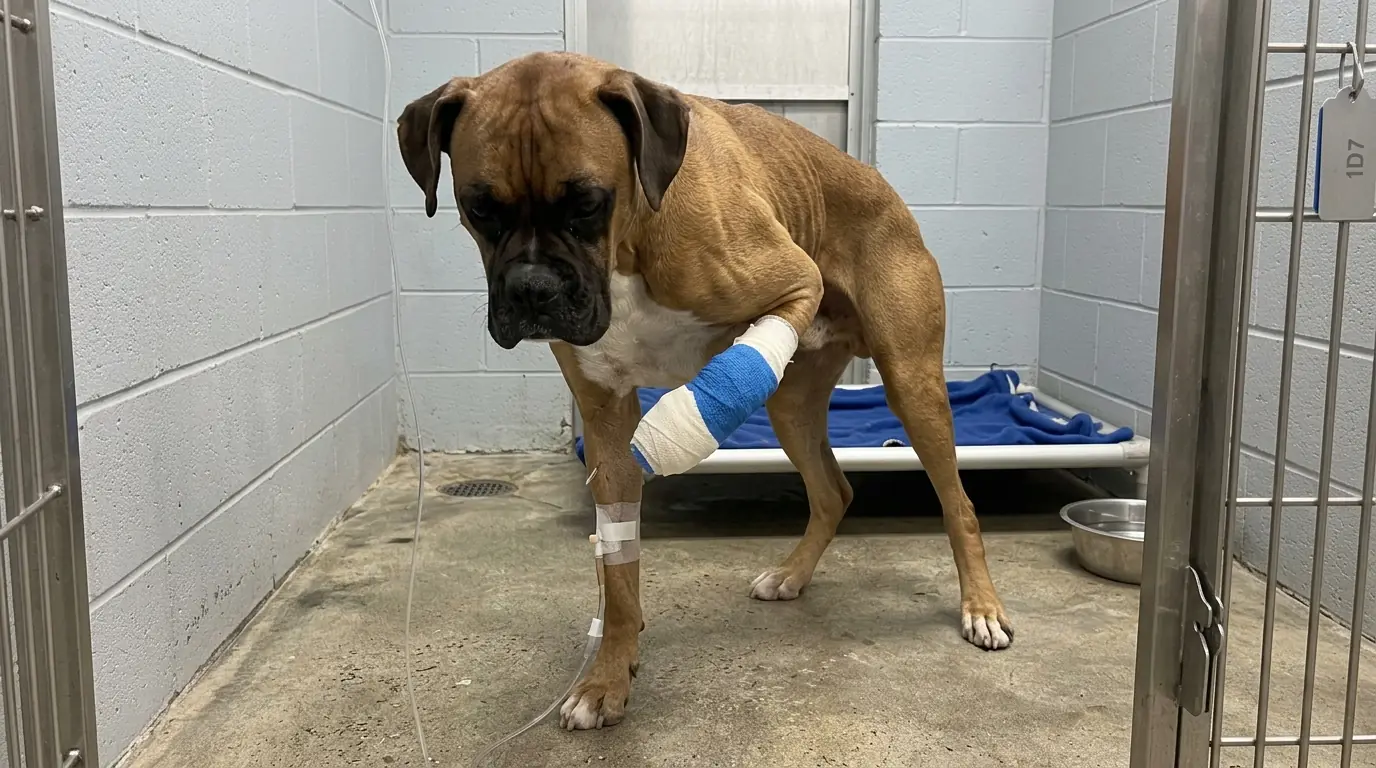 Rocky’s Paw Was So Badly Damaged He Couldn’t Put It Down—Now Even Standing Lasts Only a Few Seconds