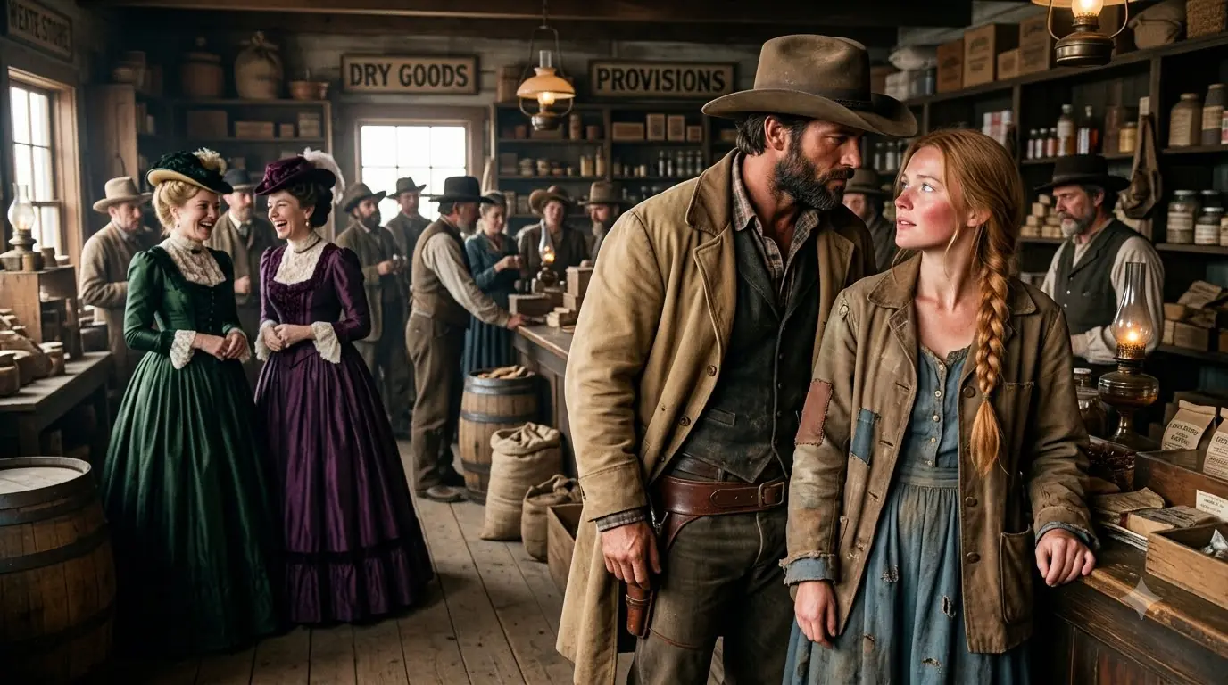 They Laughed at a Widow’s Worn Dress — Then the Millionaire Cowboy Bought Every Yard and Asked to See Her Mortgage