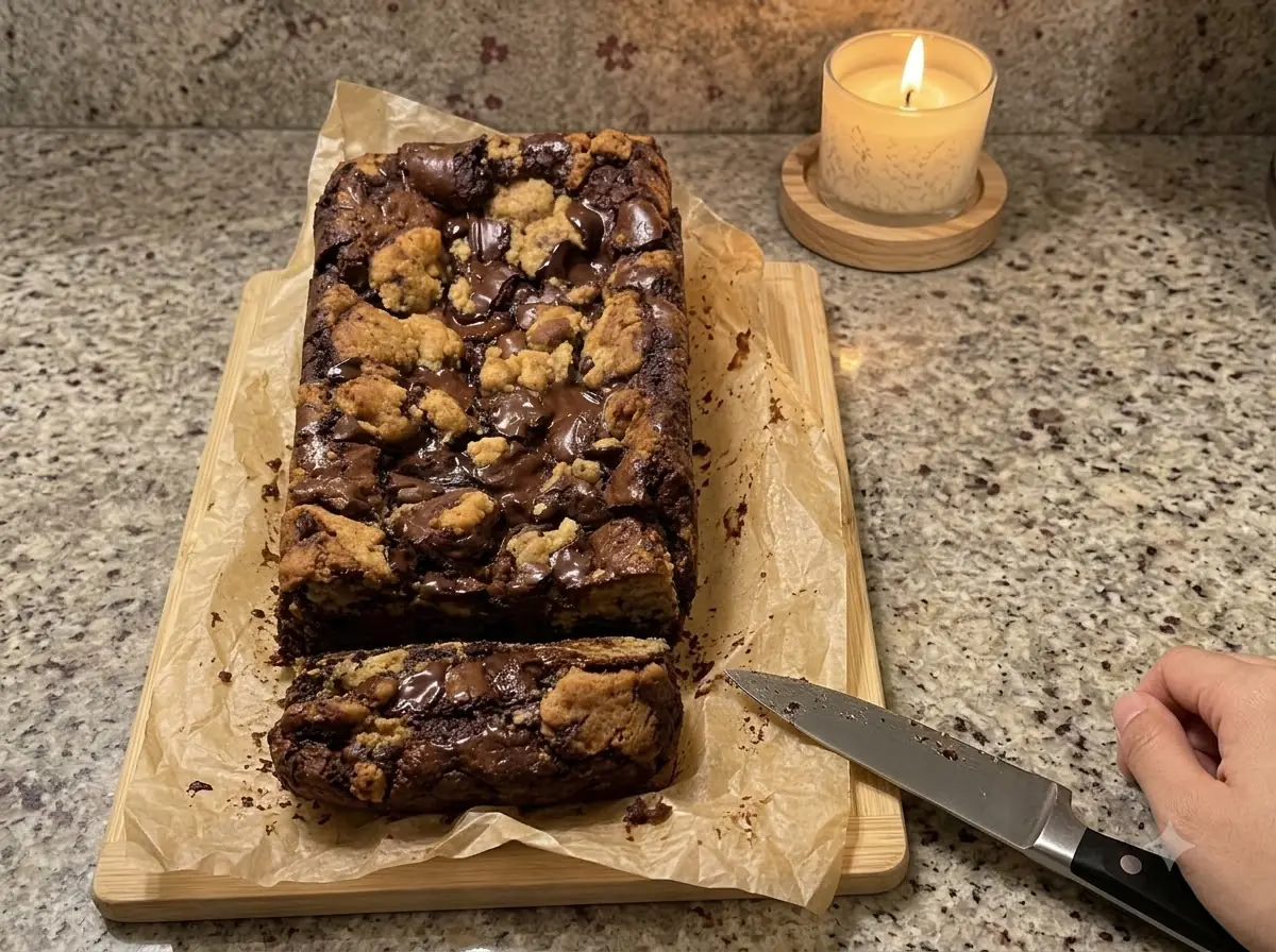 Brookie Loaf – Fudgy, Gooey & Loaded with Chocolate