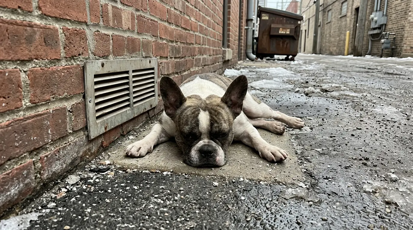 Penny Keeps Returning to the Same Laundromat Vent—Her Painful Leg Makes Leaving the Warm Air Even Harder