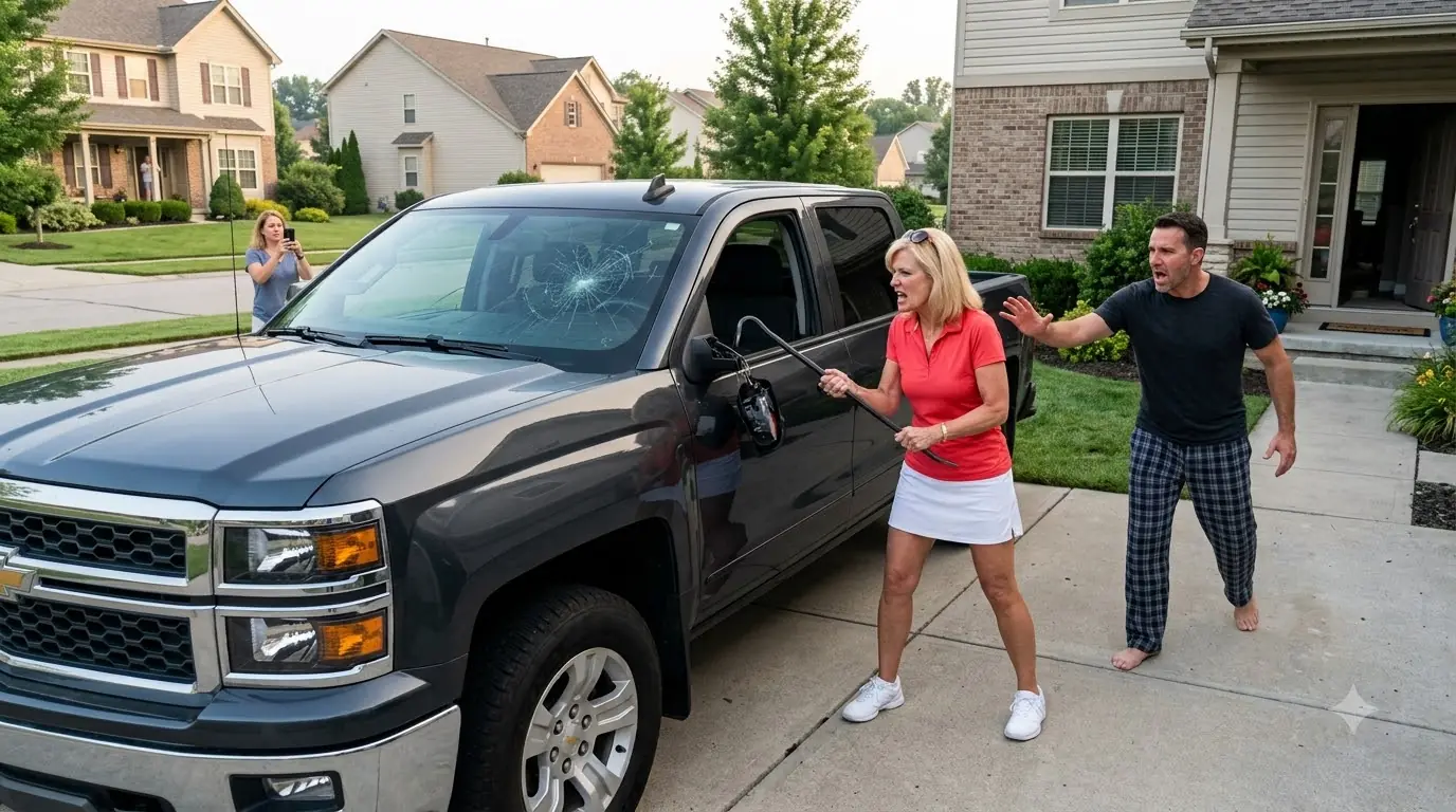 HOA President Smashed My Visitor’s Truck — She Froze When I Said Who That Truck Belong To