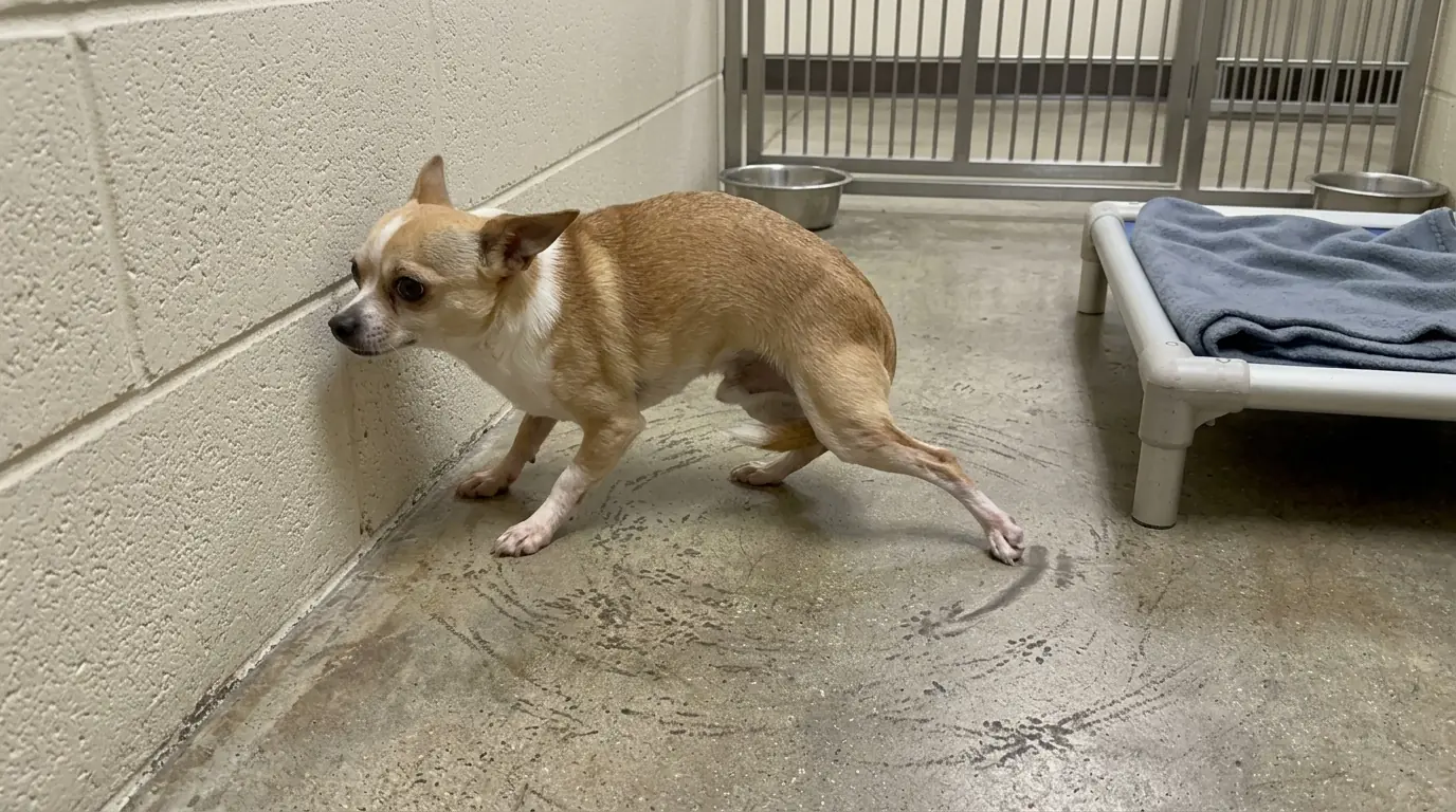Peanut Spins in Tight Circles Whenever a Metal Door Slams—His Healed Leg Still Slips Beneath Him Every Time