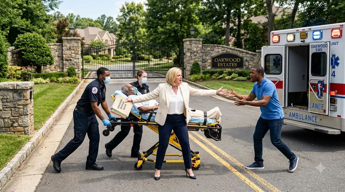 She Blocked an Emergency Stretcher Over Neighborhood Rules — Then the Cop Read Her Own Signature Back to Her