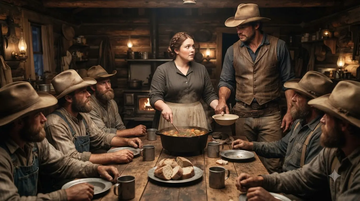 Nobody Warned the Rancher His Quiet Bride Could Cook, Then His Men Refused to Eat Anywhere Else