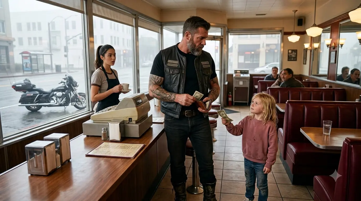 Little Girl Pays for a Hells Angels Coffee With Her Last Dollar — Then 200 Bikers Came For Her