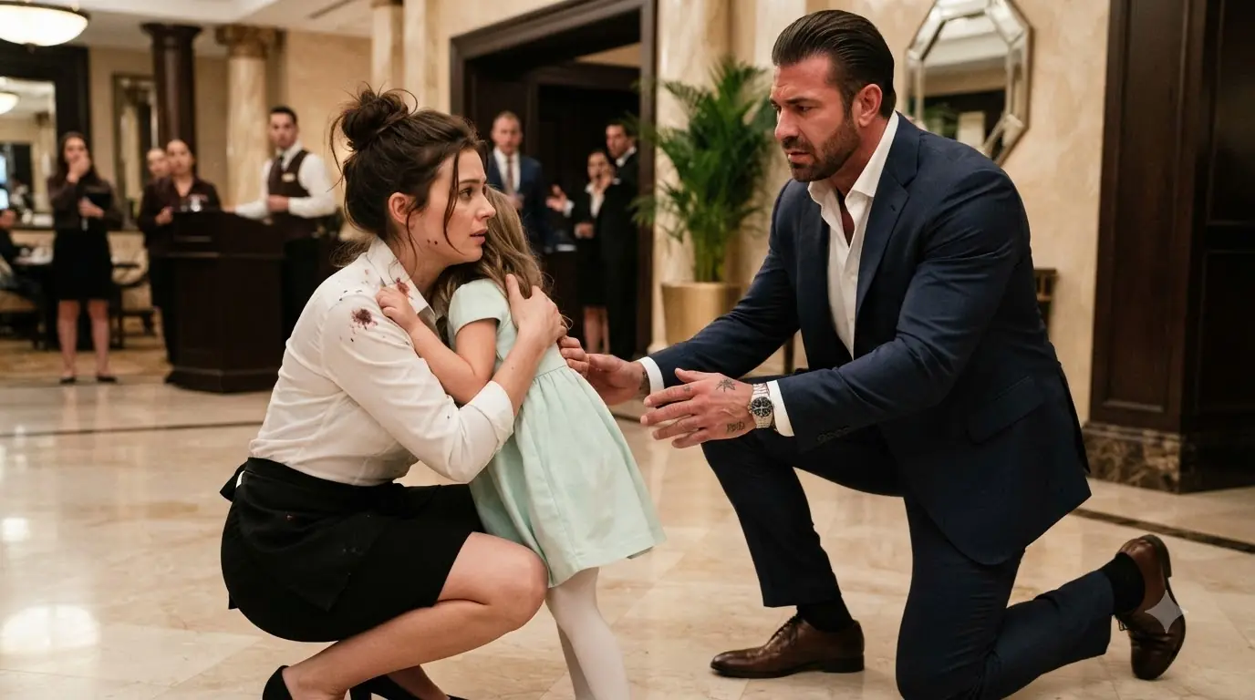 The Bleeding Waitress Took a Bullet for the Mafia Boss’s Little Girl — Then the Child Looked at Her and Called Her “Mummy”