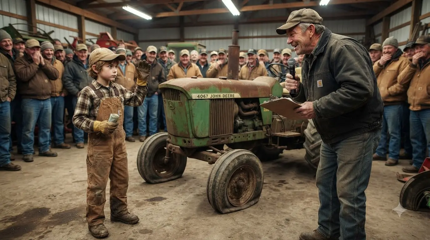 Nobody at the Equipment Auction Took the 10-Year-Old Seriously — Then the “Seized” John Deere 4020 Started