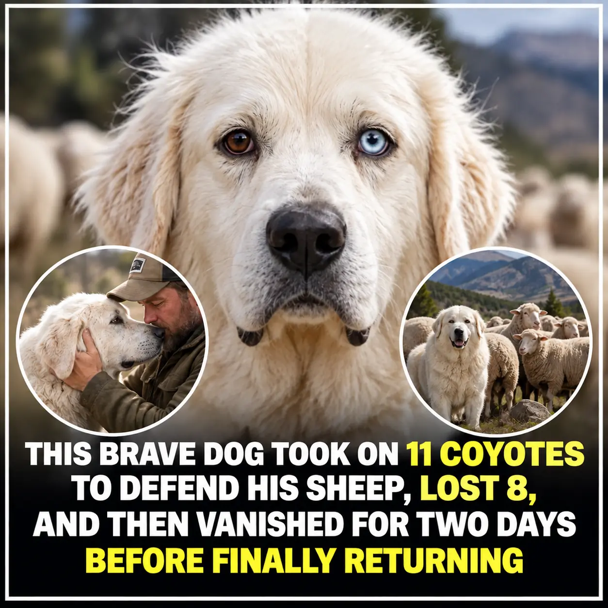 Casper the Great Pyrenees Took On a Pack of 11 Coyotes to Protect His Flock—and Survived Against the Odds