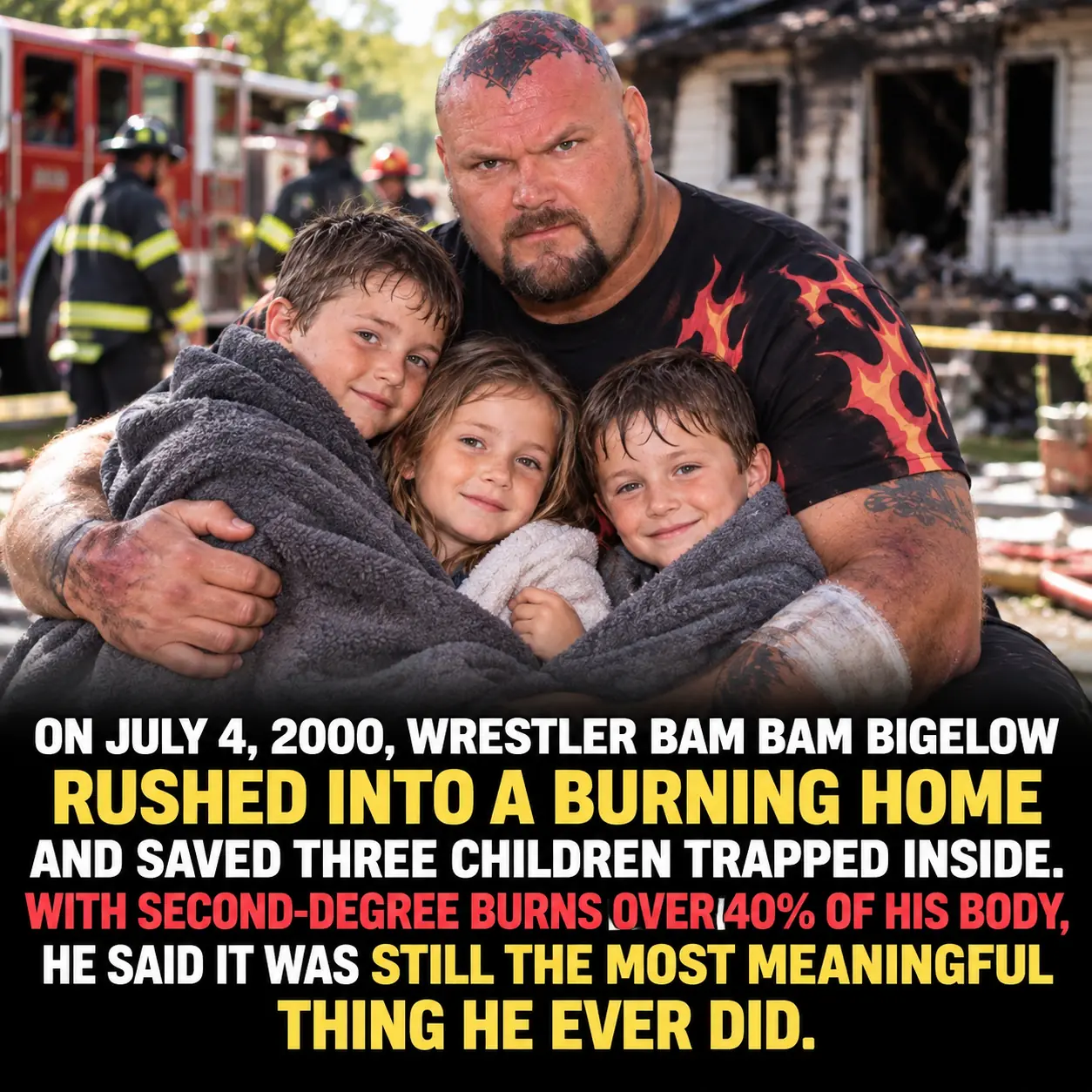 Wrestling Legend Bam Bam Bigelow Suffered Severe Burns While Saving Three Children From a Burning Home