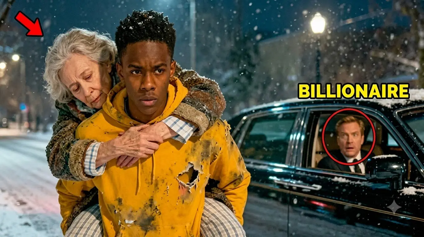 Billionaire Sees a Homeless Teen Carrying His Mother Down the Street, He Rushes Over and…