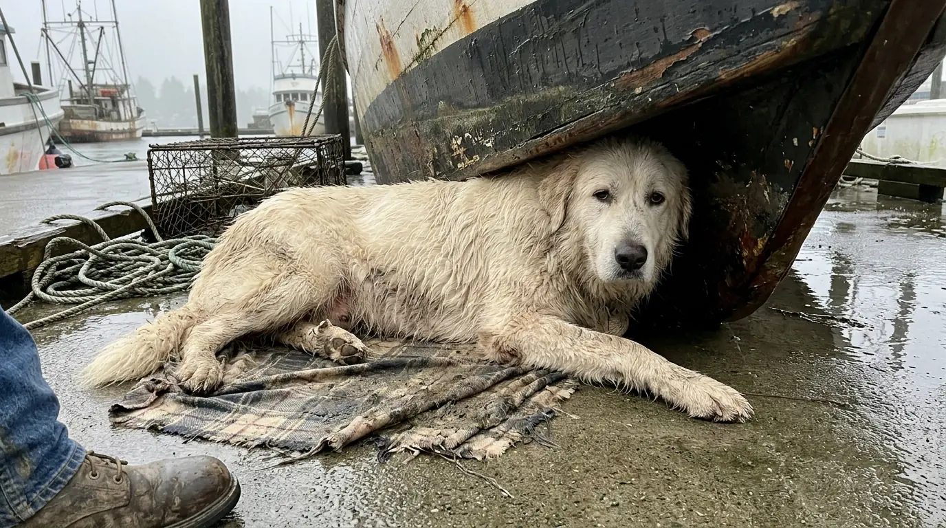 Marina Keeps Crawling Beneath the Same Fishing Boat—Her Swollen Belly and Exhausted Body Make Leaving Harder Each Day
