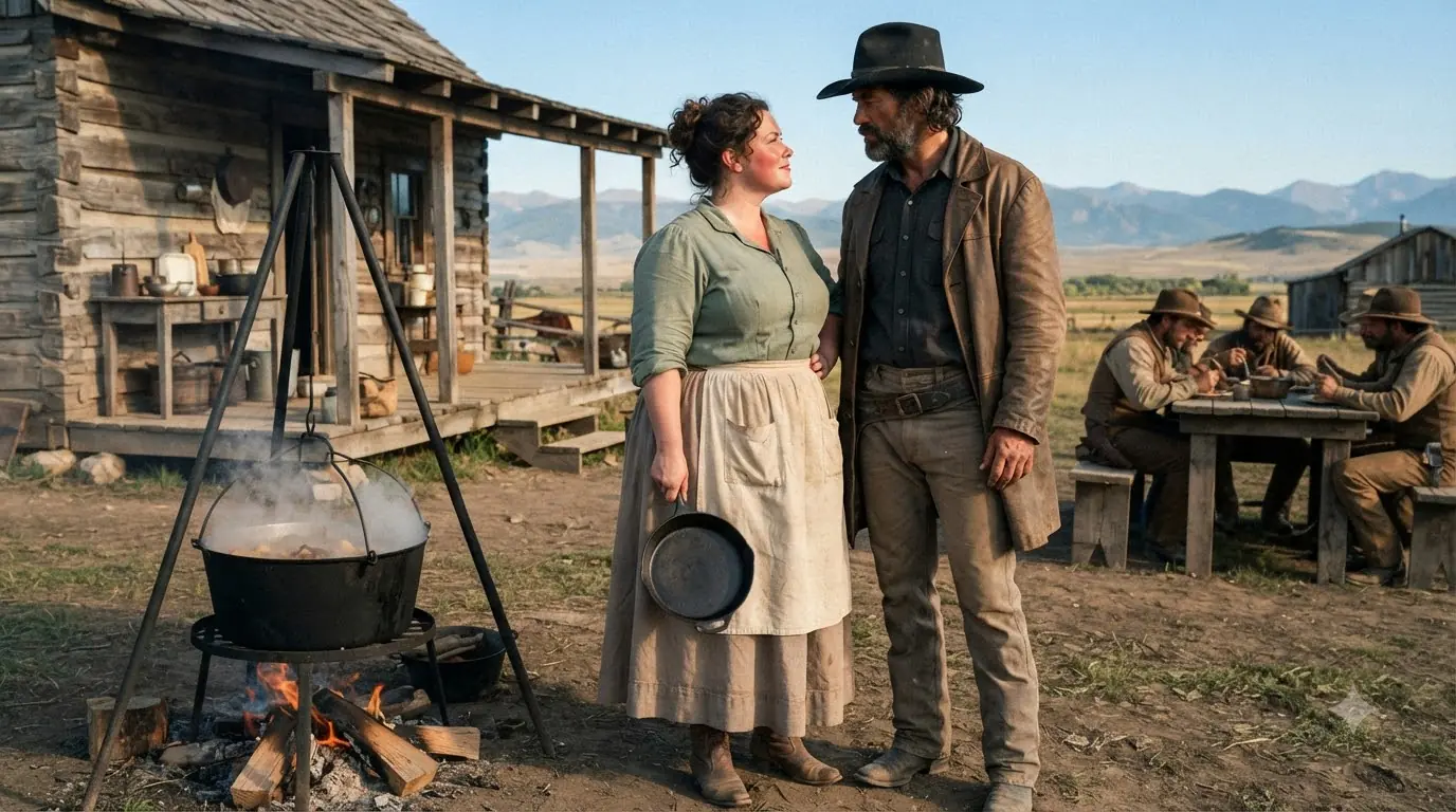 They Laughed When a 280-Pound Widow Came to Feed Thirty Ranch Hands — Then She Found What the Foreman Hid Beneath the Floor