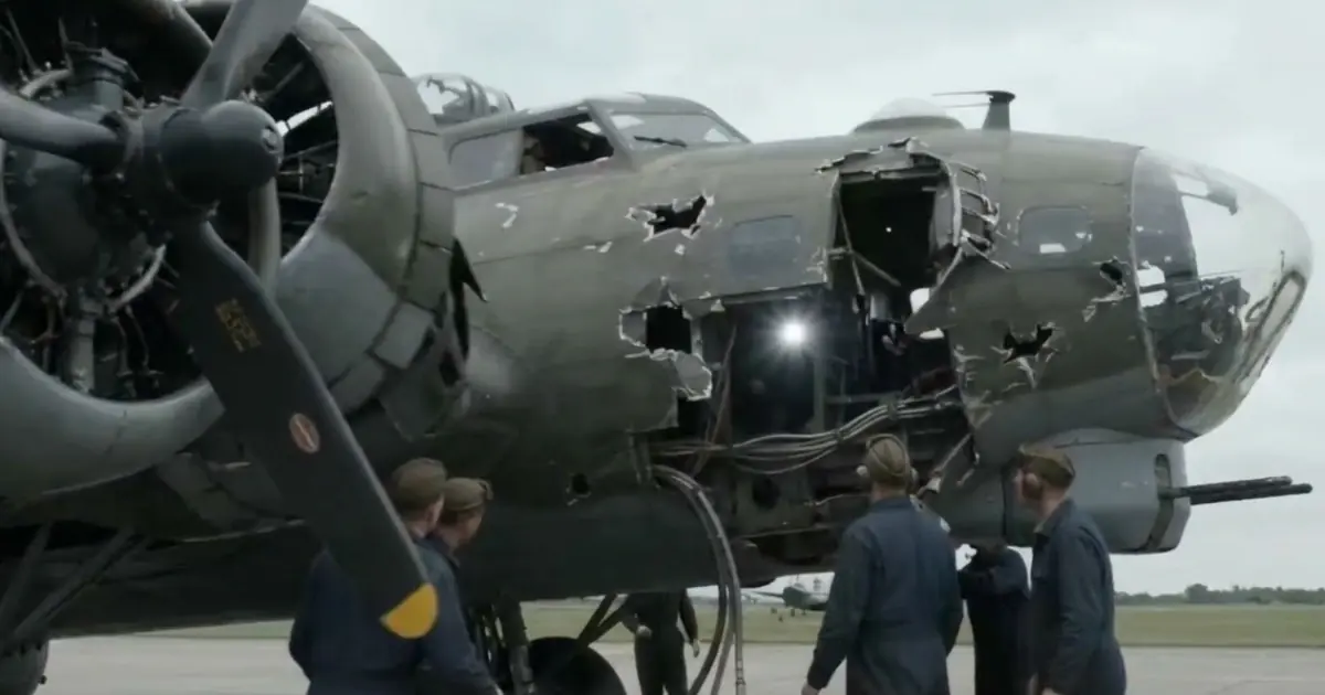 But what the ground crews found when they inspected the bomber explained why they could not believe it had crossed the water at all.