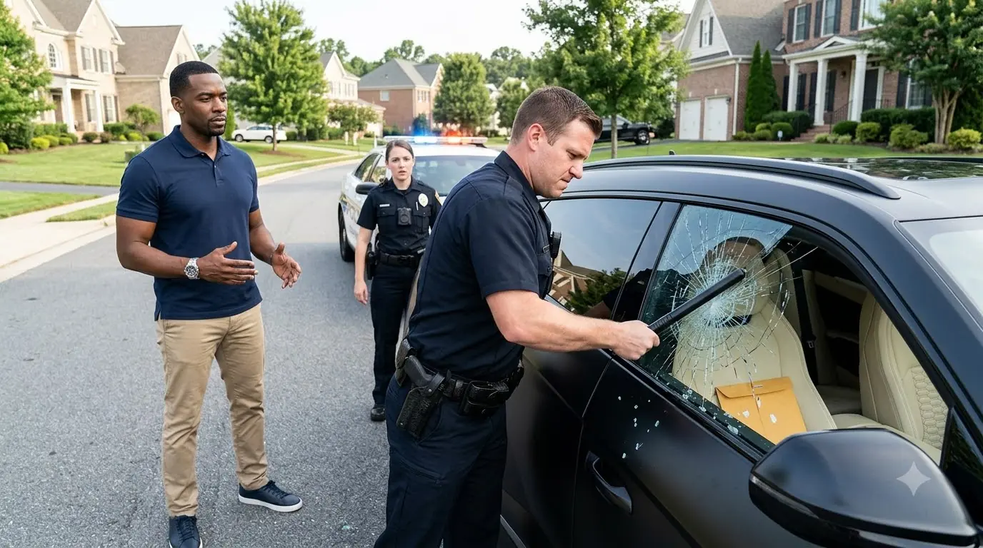 Cop Smashes A Man's Car Window — Hands Tremble When He Sees the Badge