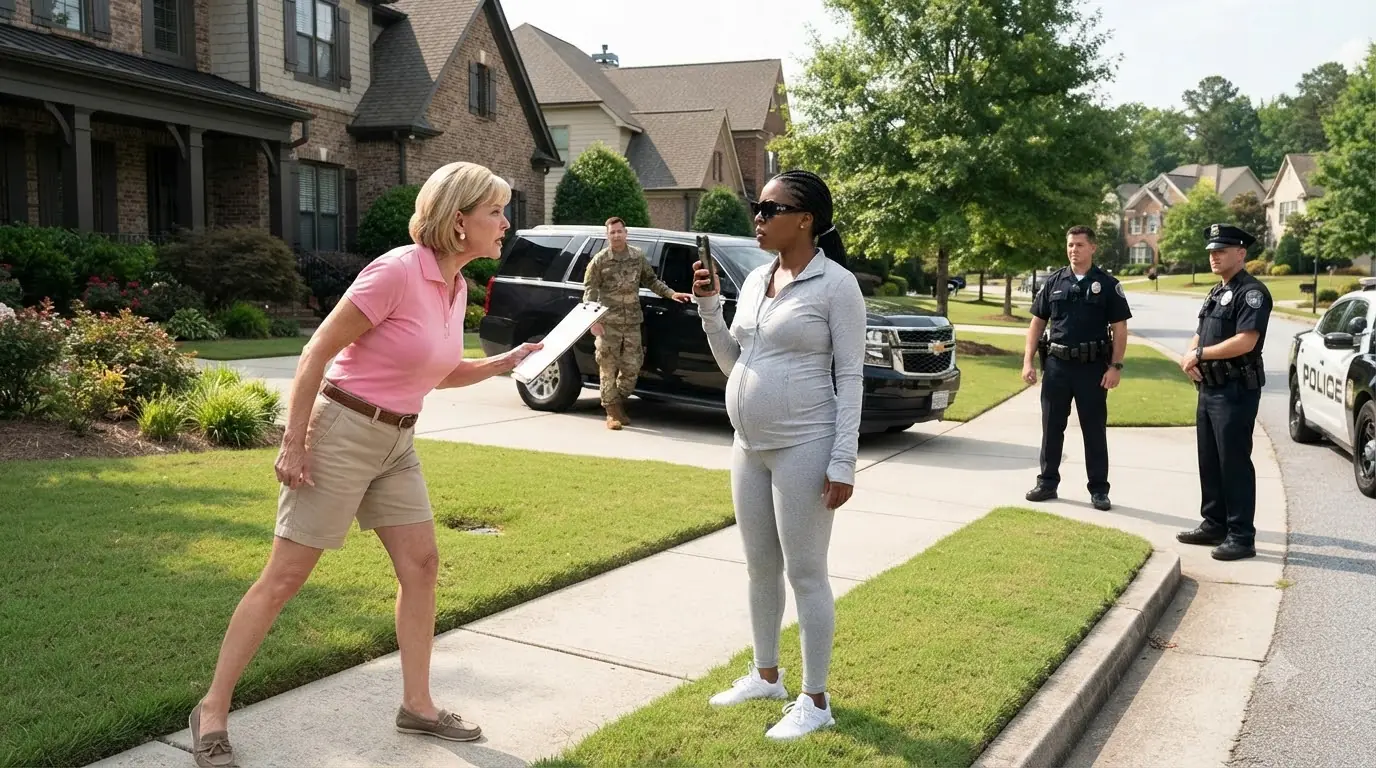 Fake HOA Woman Tried to Remove a Pregnant Homeowner From Her Own Lawn — Then Her Special Forces Husband Came Home and Asked One Question