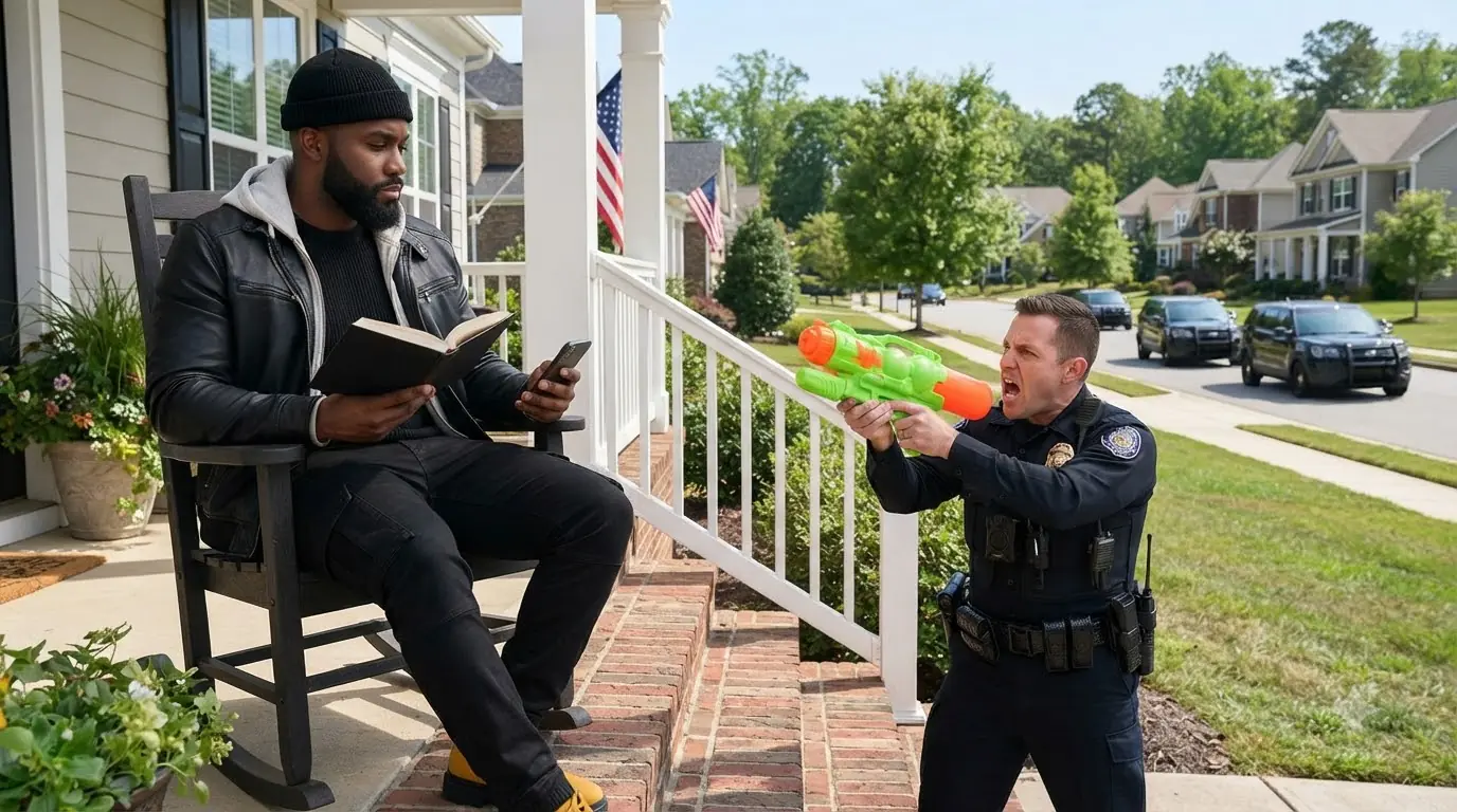 Officer Ordered a Homeowner Off His Own Porch — Then Three Black SUVs Turned Onto the Street