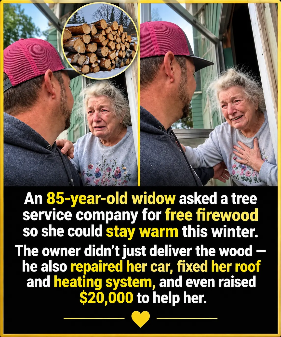 An 85-Year-Old Widow Asked for Firewood—What a Stranger Did Next Changed Her Life