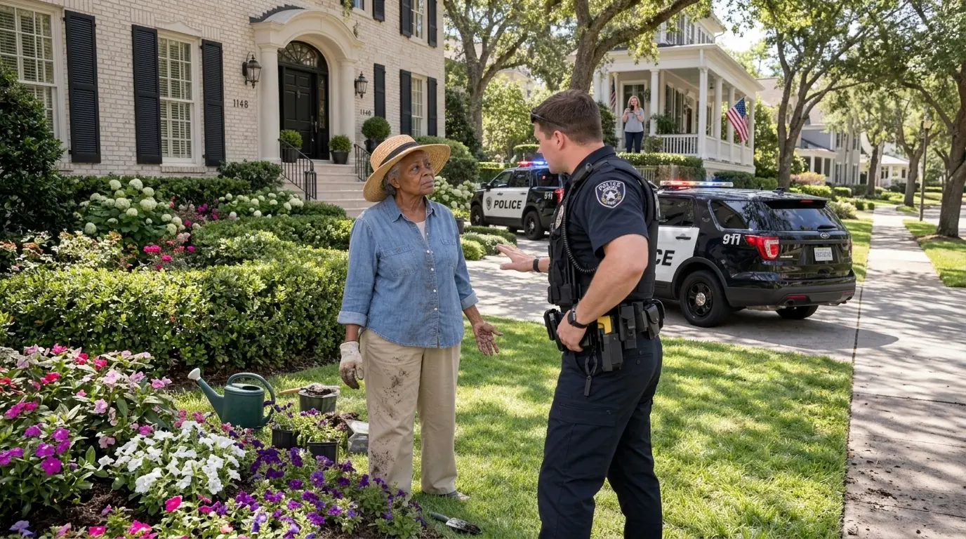 Cop Arrests Black Grandma for Gardening — Freezes When He Reads Her Name at the Precinct