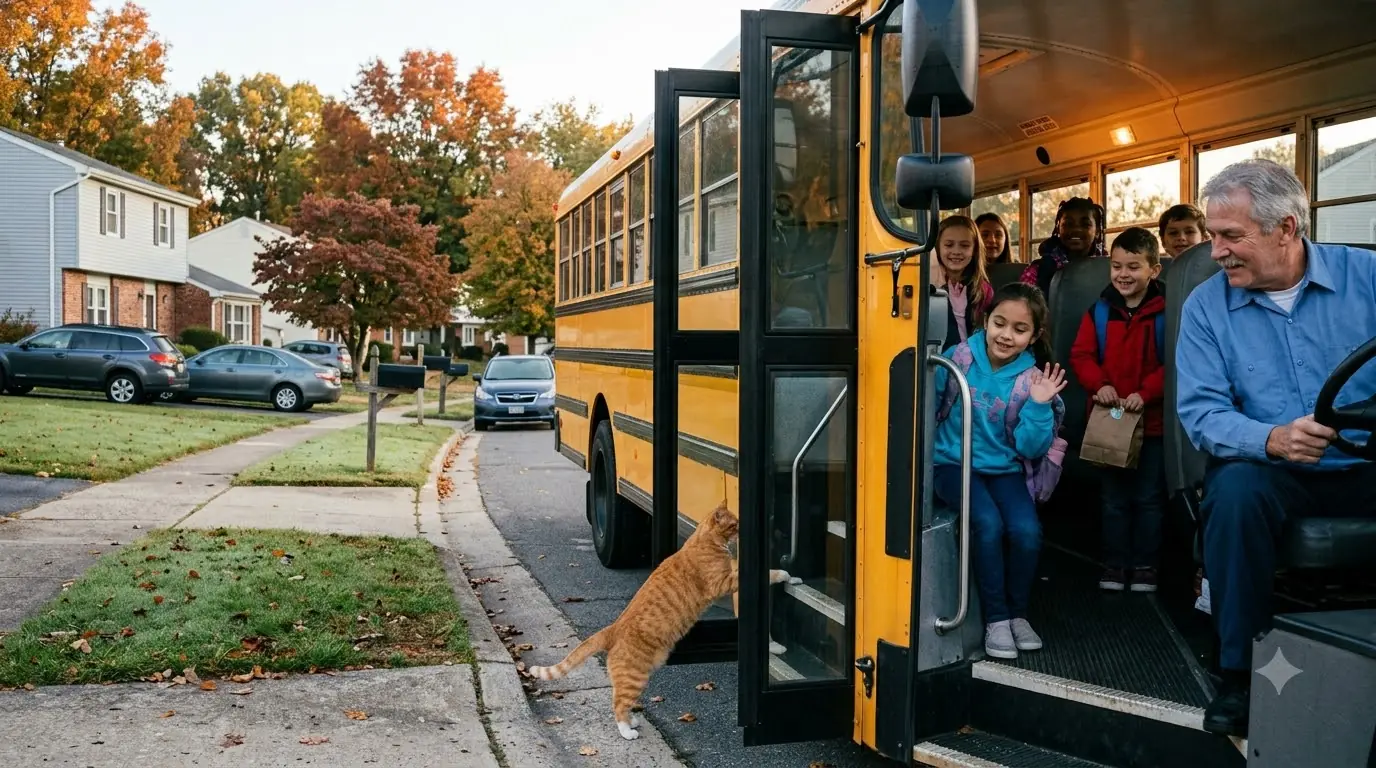 Cat Secretly Rode a School Bus Every Day — Then His Owner Found Out Why