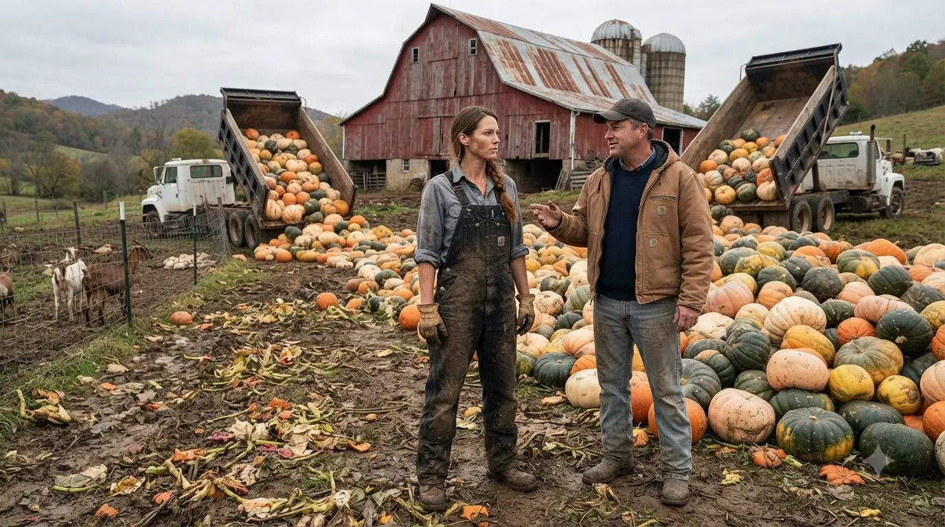 A Cannery Dumped 70 Tons of Rejected Pumpkins on a Single Mother’s Goat Farm — Then She Made Them Sign Away Every Load