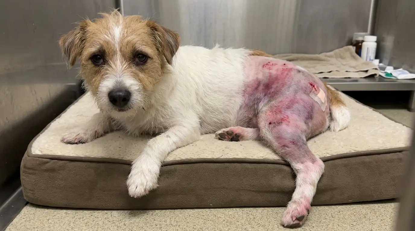Toby Can Stay on His Bed Until He Tries to Turn—Then His Injured Side Starts Sliding