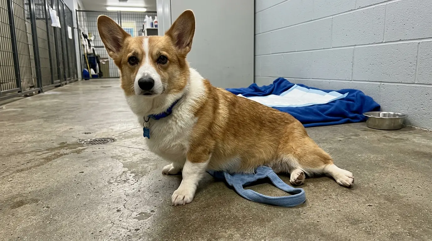 Cooper’s Back Legs Keep Giving Out Mid-Walk—But His Front Paws Keep Pulling Him Toward His Bed