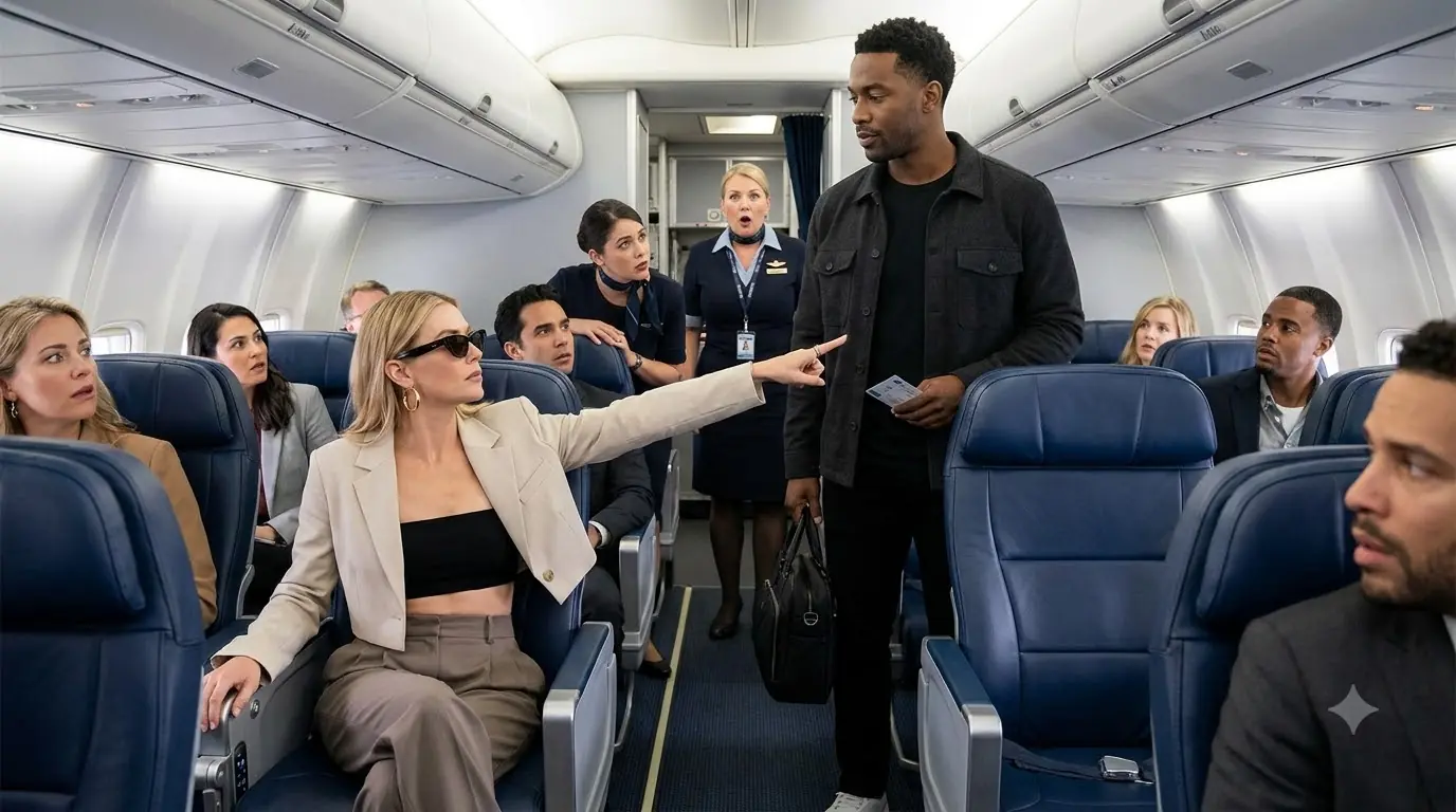 She Told Him He Didn’t Belong in First Class — Seconds Later, the Entire Cabin Learned Who He Was