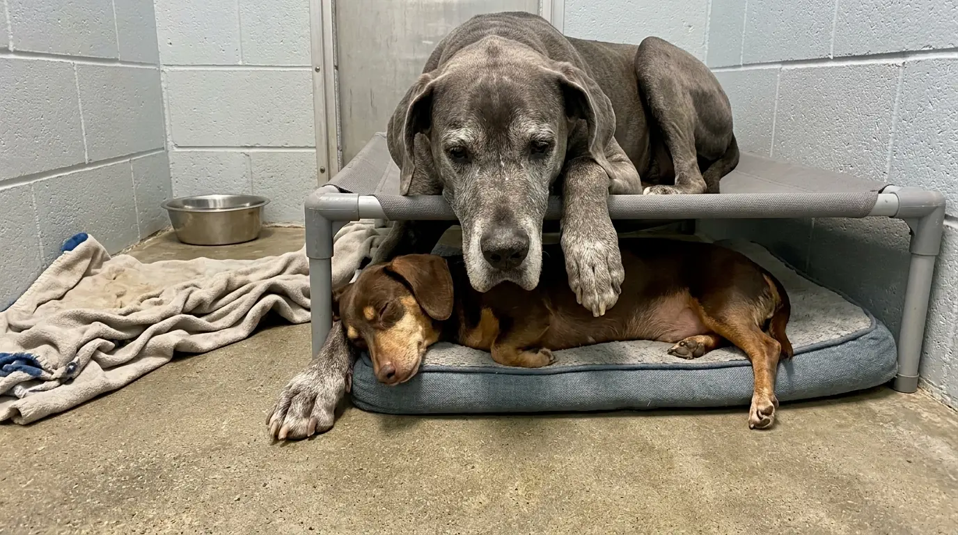 Milo Has His Own Bed — But He Keeps Dragging It Beneath Olive and Moving Whenever She Does