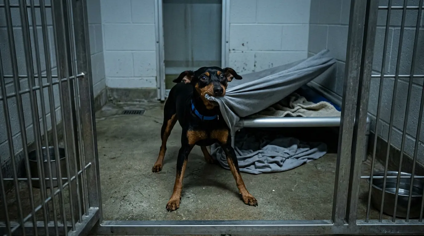 Archie Attacks His Bed the Moment the Lights Go Out—Then Paces the Empty Kennel Until His Body Gives Out