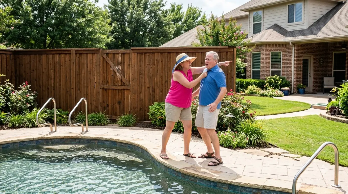 She Climbed His Fence and Grabbed His Shirt — Then the Officer Looked Up at the Camera