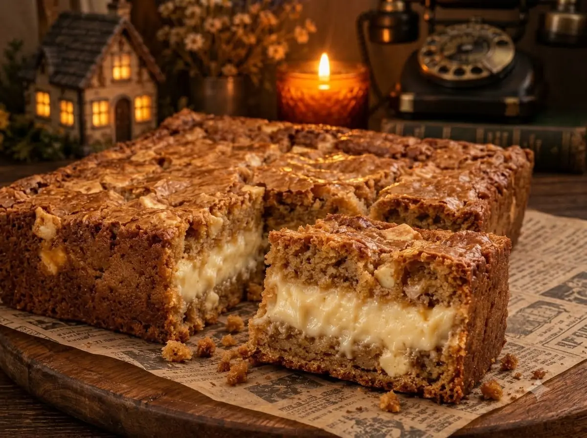 Stuffed Brown Butter Blondies – Gooey White Chocolate Center