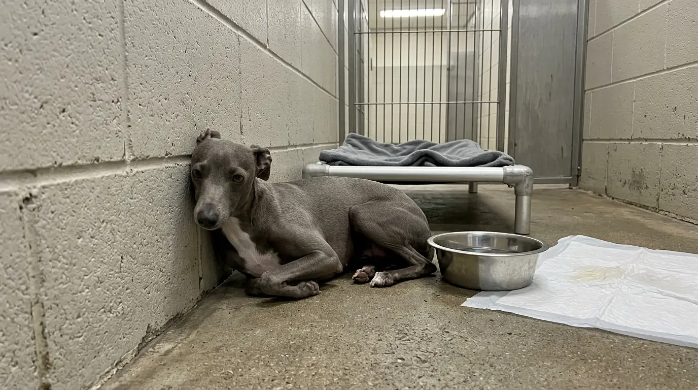 Rosie Runs Into the Kennel Wall When the Noise Starts—Then Trembles in the Corner She Couldn’t Reach Fast Enough