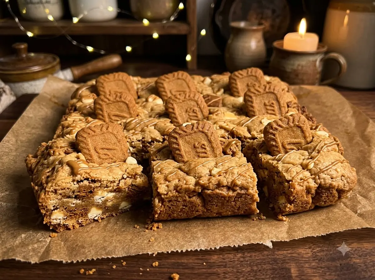 Biscoff Cookie Bars – Gooey White Chocolate Cookie Butter Bars