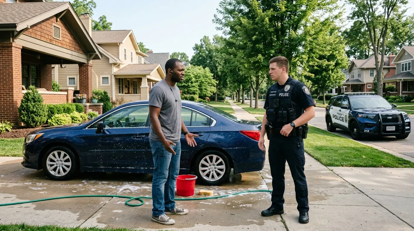 Cop Stops Black Man Washing His Car — Doesn't Know He's His Police Sergeant, Career Over