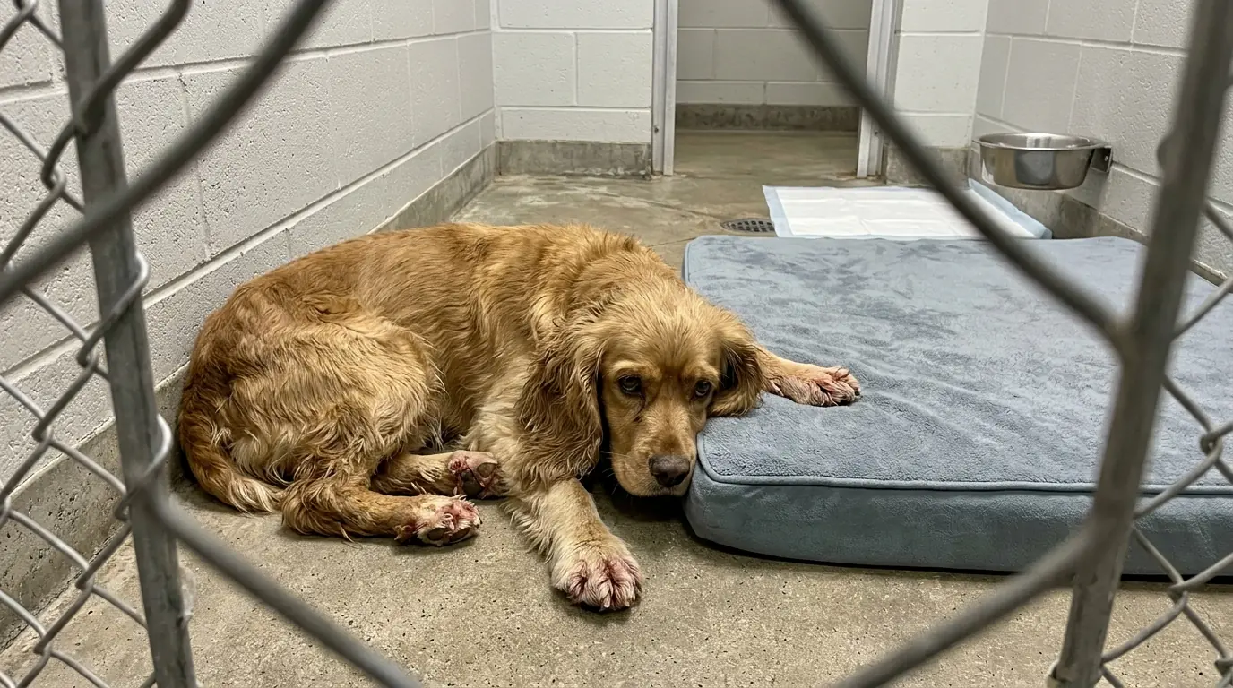 Charlie Won’t Step Onto the Soft Bed—Even When His Injured Paws Can Barely Handle the Concrete