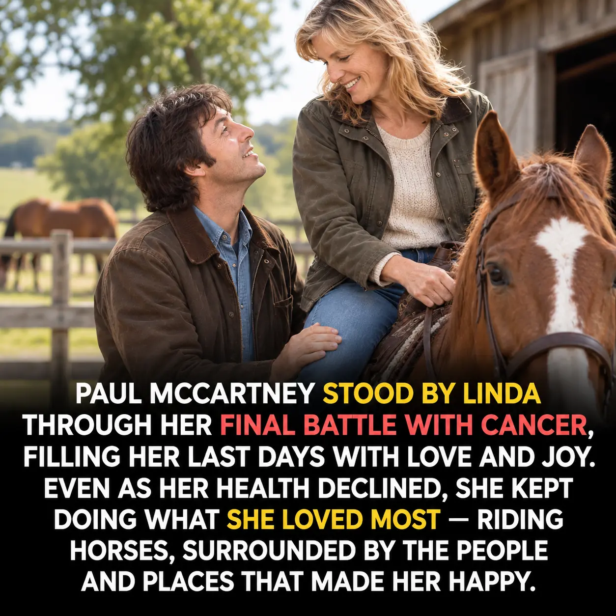 Linda McCartney’s Final Days: One Last Horseback Ride, Surrounded by the Life She Loved