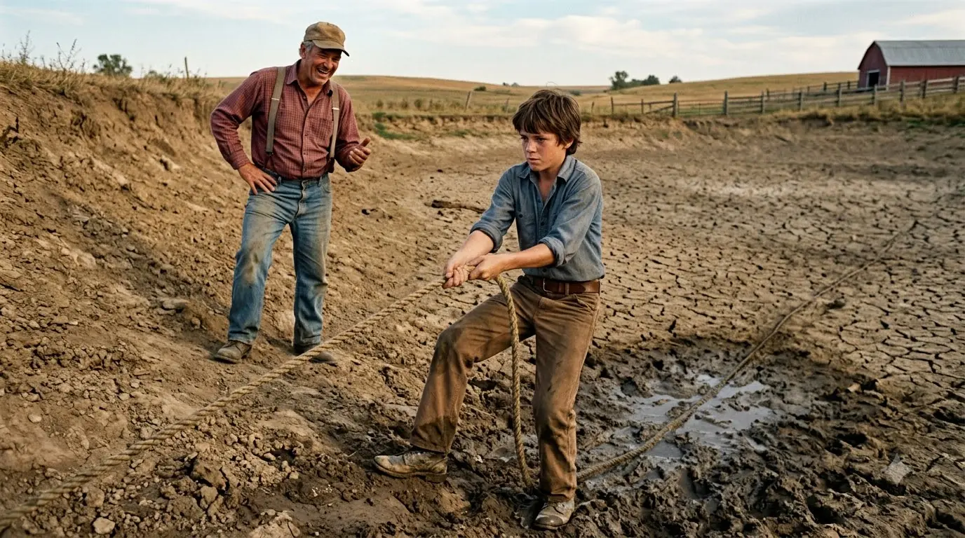 A Little Boy Pulled a Rope From the Farm Pond — Then the Water Started to Rise