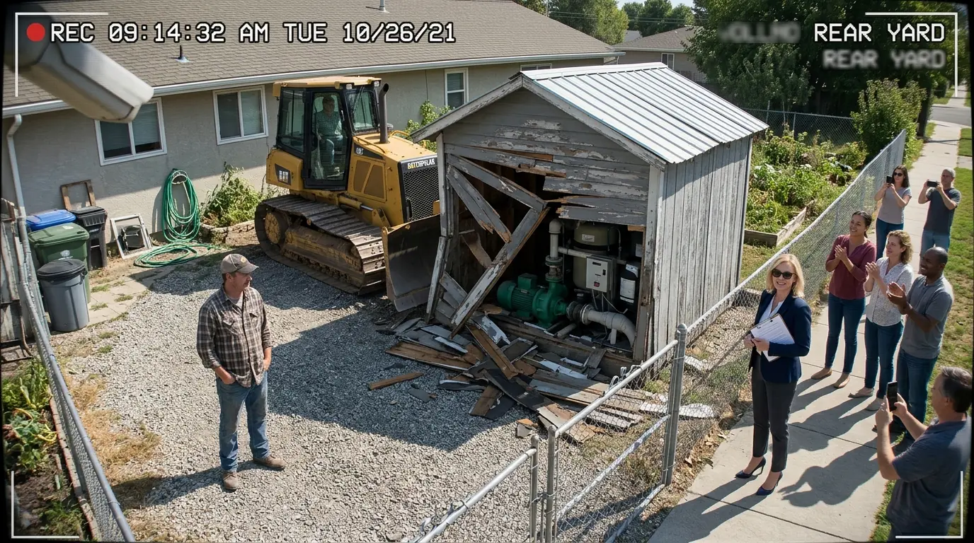 HOA Bulldozed My 'Ugly' Well Shed They Just Destroyed 400 Homes' Only Water Supply