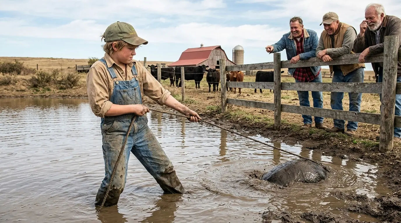 A Farm Boy Pulled a Rope From the Dying Pond — Then the Farmers Stopped Laughing When the Water Began to Rise