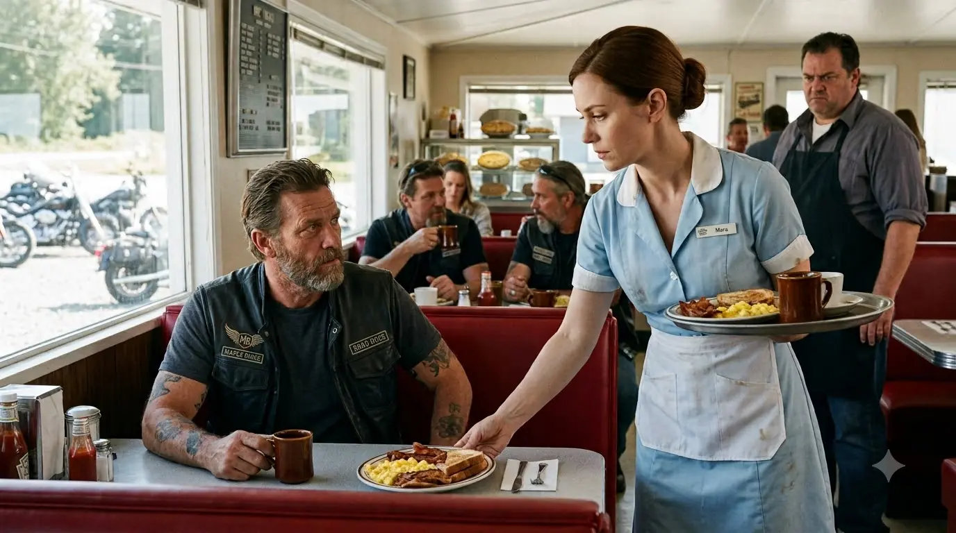 Biker Gang Leader Noticed the Waitress’s Bruises — Then He Found The Reason Behind