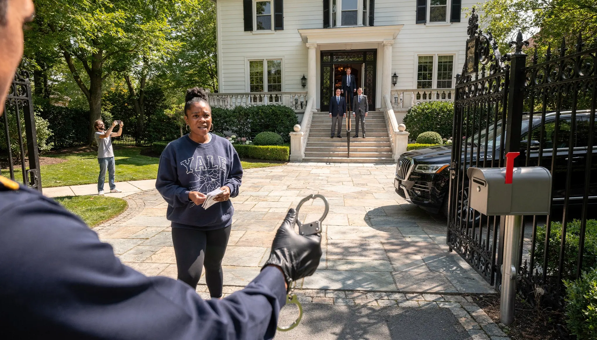 Cop Threatens Black Mother Outside Her Mansion — Then the Governor Walks Out the Door