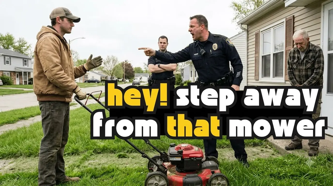 Police Yelled “STOP!” While I Helped an Elderly Neighbor Mow Her Lawn | Emotional Lawn Mowing Story
