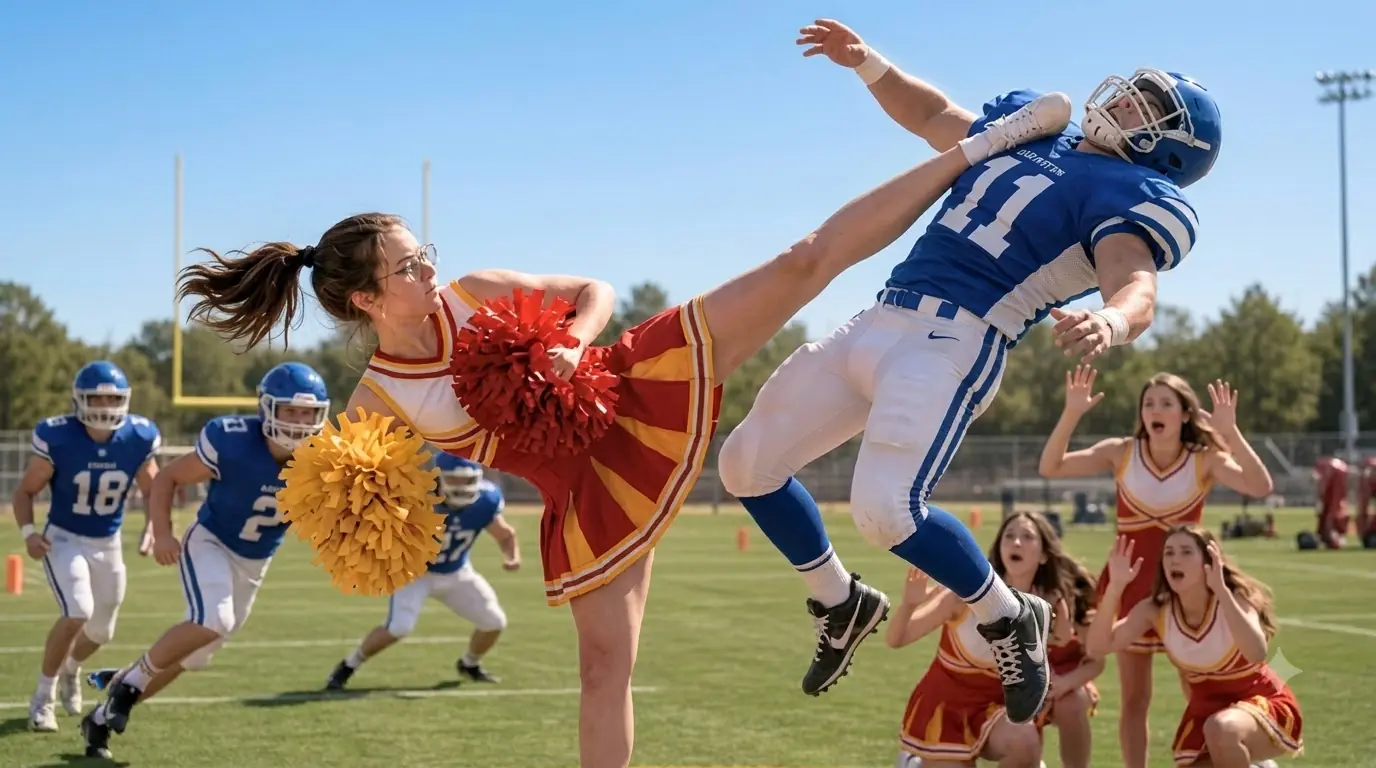 Bullies Slapped The Freshman Cheerleader — Then She Dropped Them Like Her Dad Taught in Combat
