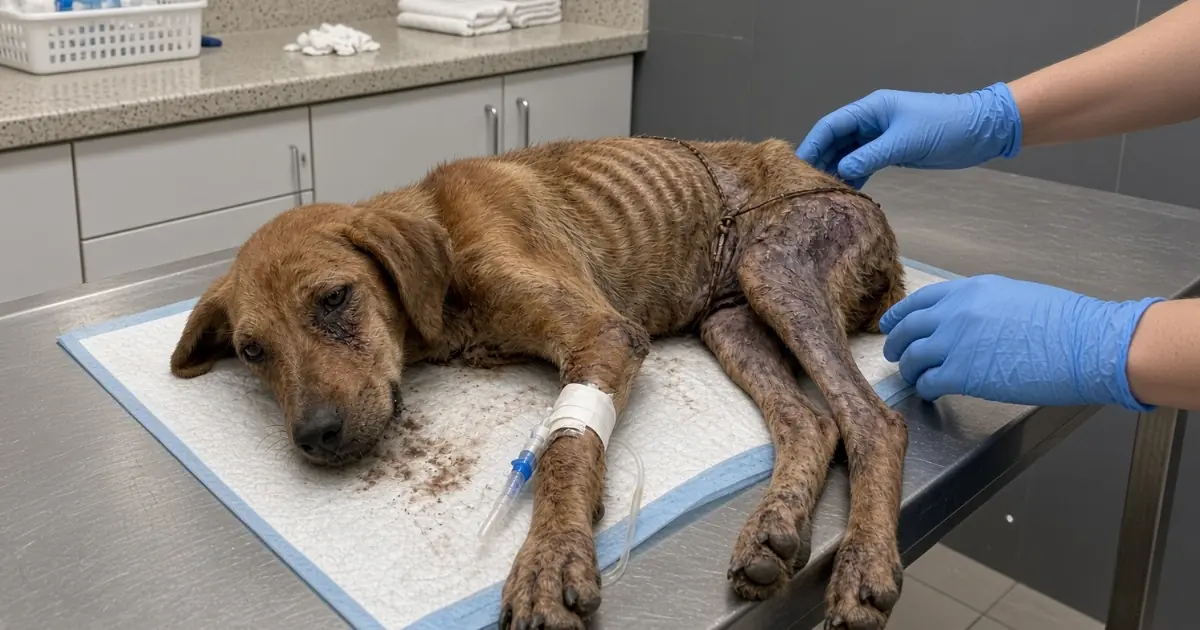 A Dog Arrived Barely Breathing With Wire Around His Abdomen—His Swollen Hind Legs Had Almost No Response
