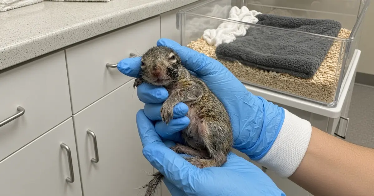A Critically Weak Baby Squirrel Arrived Barely Able to Lift His Head — The First Night Was About Getting Him Through the Next Hour