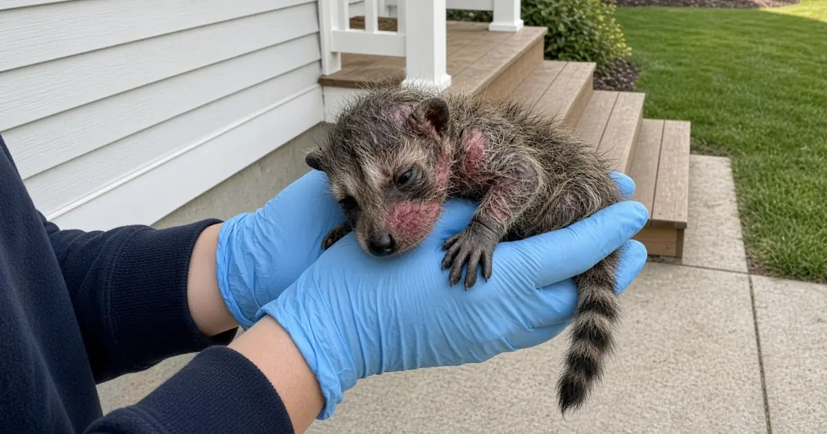 A Baby Raccoon Was Found Barely Moving Beneath a Backyard Porch — The Swelling Across His Face Made Every Hour Matter