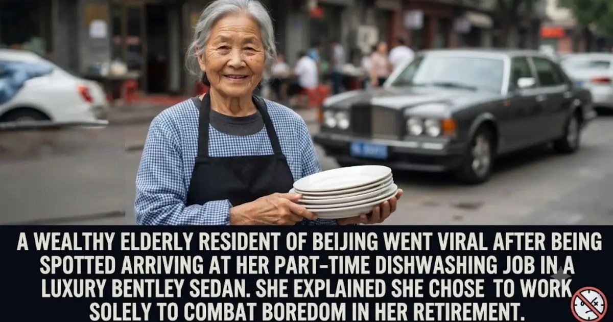 Driven to Work in a Bentley: Wealthy Chinese Woman Chooses Dishwashing Job Just to Stay Busy