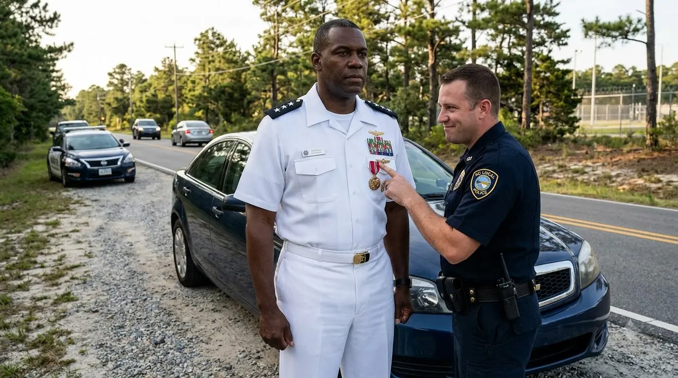 The Cop Laughed at the Man’s Three-Star Uniform — Then the Wrong Witness Stepped Out of the SUV